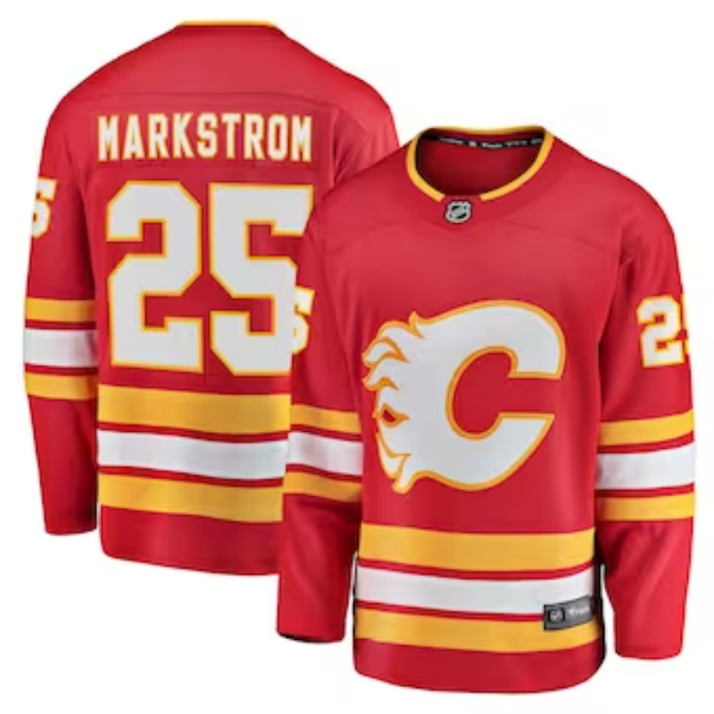 Men's Calgary Flames Jacob Markstrom Red Home Breakaway Player Jersey