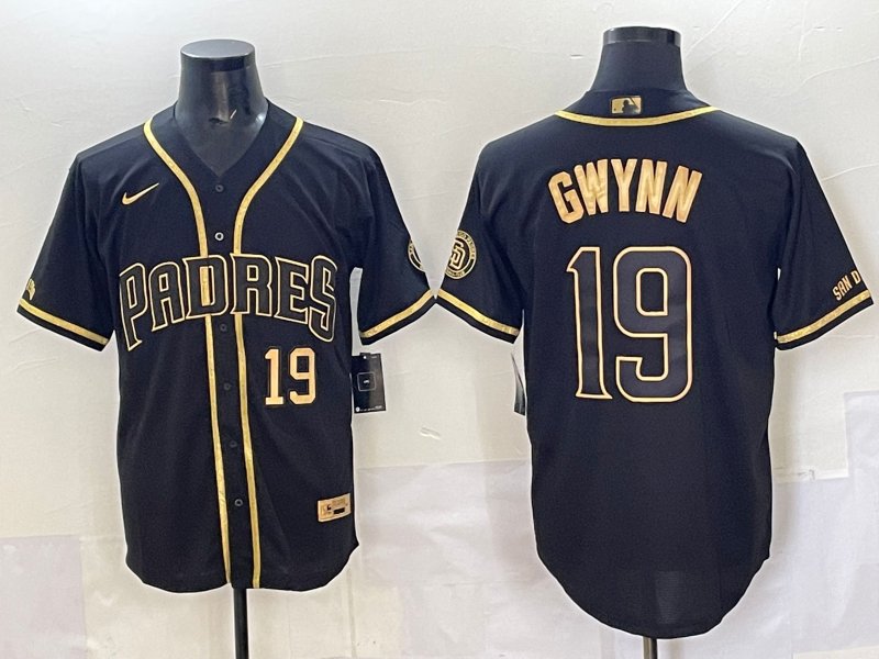 Men's San Diego Padres Tony Gwynn Black Stitched Jersey