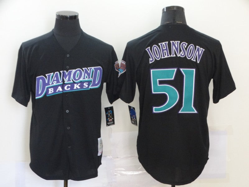 Men's Arizona Diamondbacks Randy Johnson Black Replica Baseball Jersey