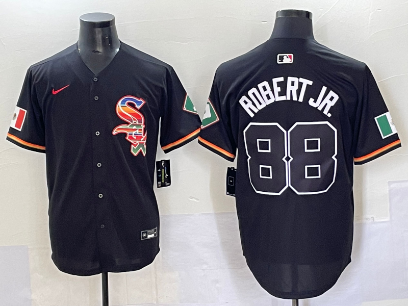 Men's Chicago White Sox Luis Robert Jr. Black Replica Player Jersey