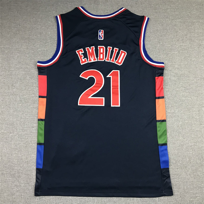 Men's Philadelphia 76ers Joel Embiid Navy 2021/22 Swingman Jersey - City Edition