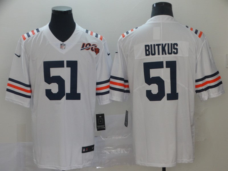 Men's Chicago Bears Dick Butkus White Game Player Jersey