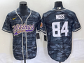 Men's Minnesota Vikings Randy Moss Grey Camouflage Game Jersey Joint Edition