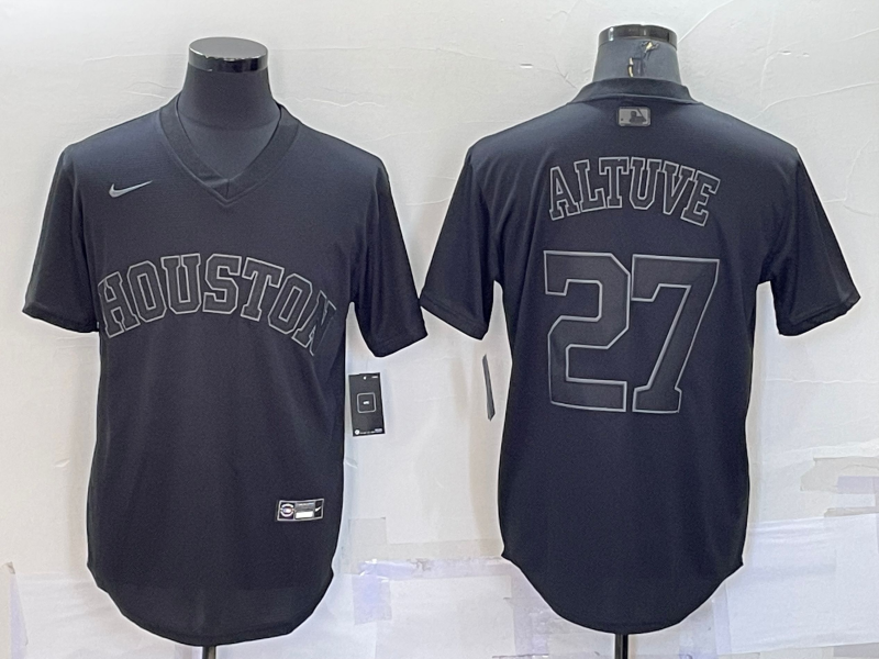 Men's Houston Astros Jose Altuve Black Fashion Stitched Jersey