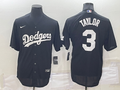 Men's Los Angeles Dodgers Chris Taylor Black Replica Baseball Jersey