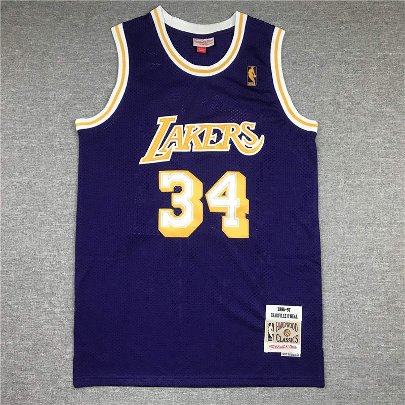 Men's Los Angeles Lakers Shaquille O'Neal Purple 1996-97 Classics Jersey