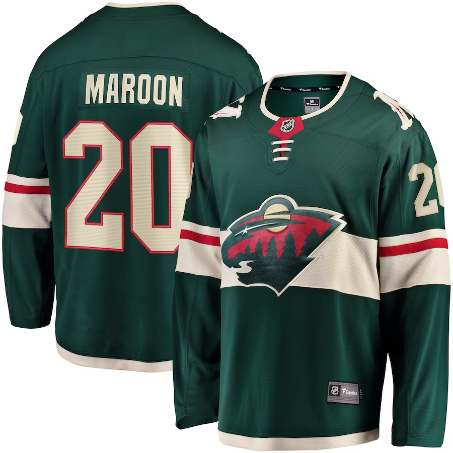 Men's Minnesota Wild Pat Maroon Green Home Breakaway Jersey
