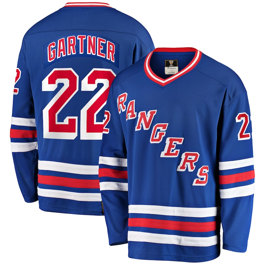 Men's New York Rangers Mike Gartner Blue Player Game Jersey