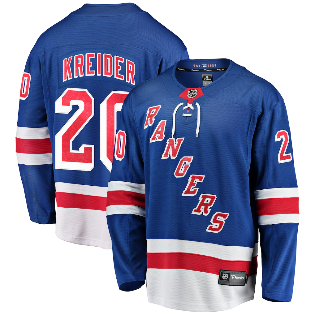 Men's New York Rangers Chris Kreider Fanatics Blue Premium Jersey