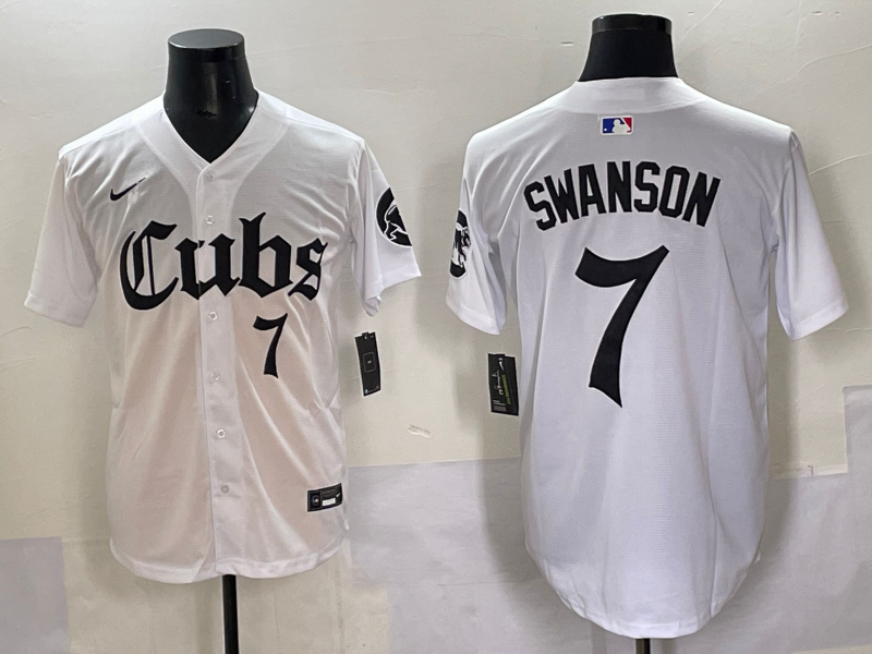 Men's Chicago Cubs Dansby Swanson White Player Jersey