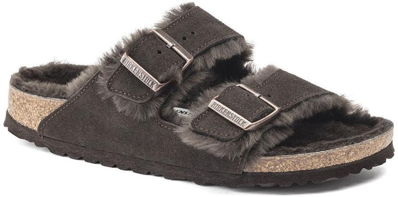 Birkenstock Arizona Shearling Suede Leather 1020566 Mocca Sandals