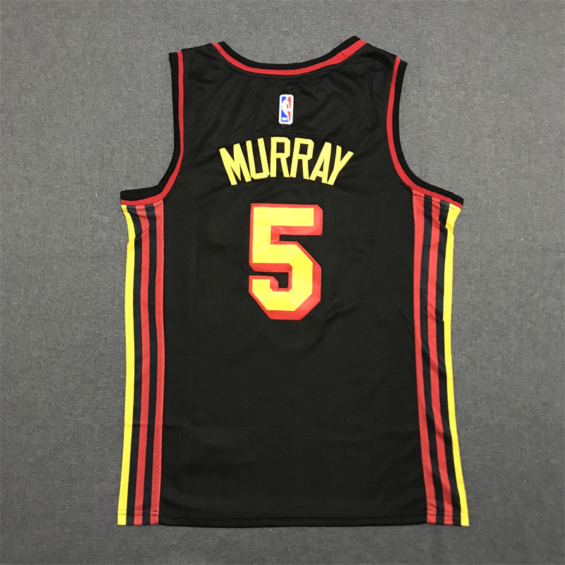 Men's Atlanta Hawks Dejounte Murray Black Swingman Jersey - Statement Edition