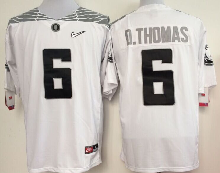 Men's Oregon Ducks De'Anthony Thomas White Player Game Jersey