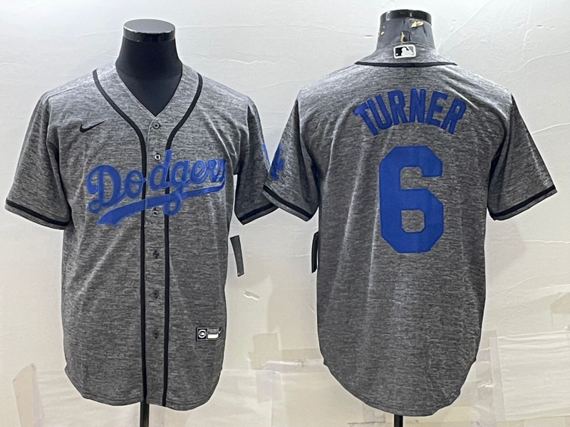 Men's Los Angeles Dodgers Trea Turner Nike Gray Alternate Replica Team Jersey