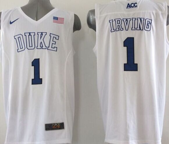 Men's Duke Blue Devils Kyrie Irving White Player Game Jersey