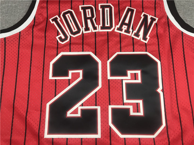 Men's Chicago Bulls Michael Jordan Red Hardwood Classics Authentic Jersey