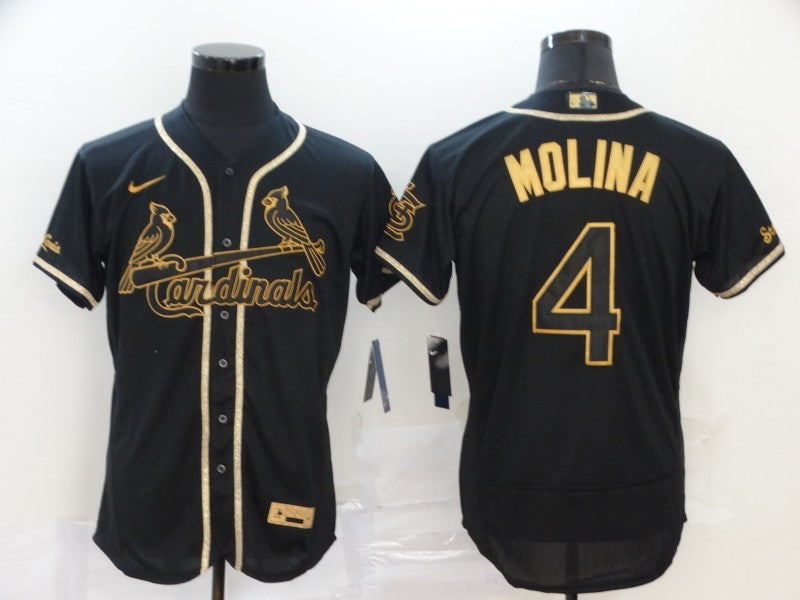 Men's St. Louis Cardinals Yadier Molina Black Stitched Jersey