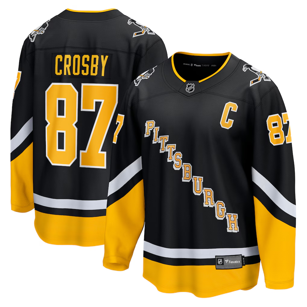 Men's Pittsburgh Penguins Sidney Crosby Fanatics Black Alternate Premium Jersey