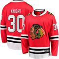 Men's Chicago Blackhawks Spencer Knight Fanatics Red Home Breakaway Jersey