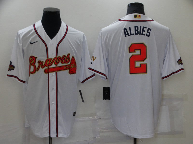 Men's Atlanta Braves Ozzie Albies White Stitched Player Jersey