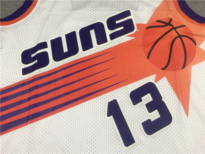 Men's Phoenix Suns Steve Nash White 1996-97 Throwback Stitched Jersey