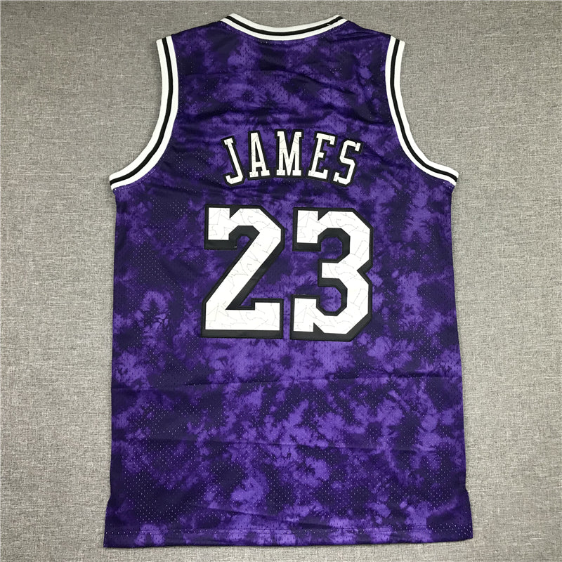 Men's Los Angeles Lakers LeBron James Purple Galaxy Swingman Jersey