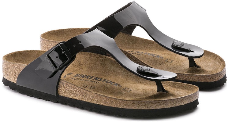 Birkenstock Gizeh Birko-Flor 0043661 Black Patent Sandals