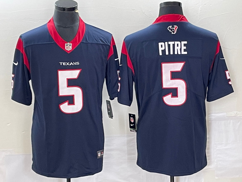 Men's Houston Texans Jalen Pitre Navy Game Player Jersey