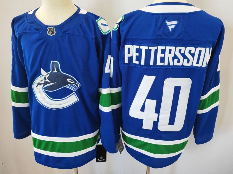 Men's Vancouver Canucks Elias Pettersson Fanatics Blue Home Premium Jersey
