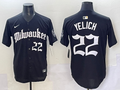 Men's Milwaukee Brewers Christian Yelich Black Replica Team Jersey