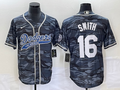 Men's Los Angeles Dodgers Will Smith Grey Camouflage Player Jersey Joint Edition