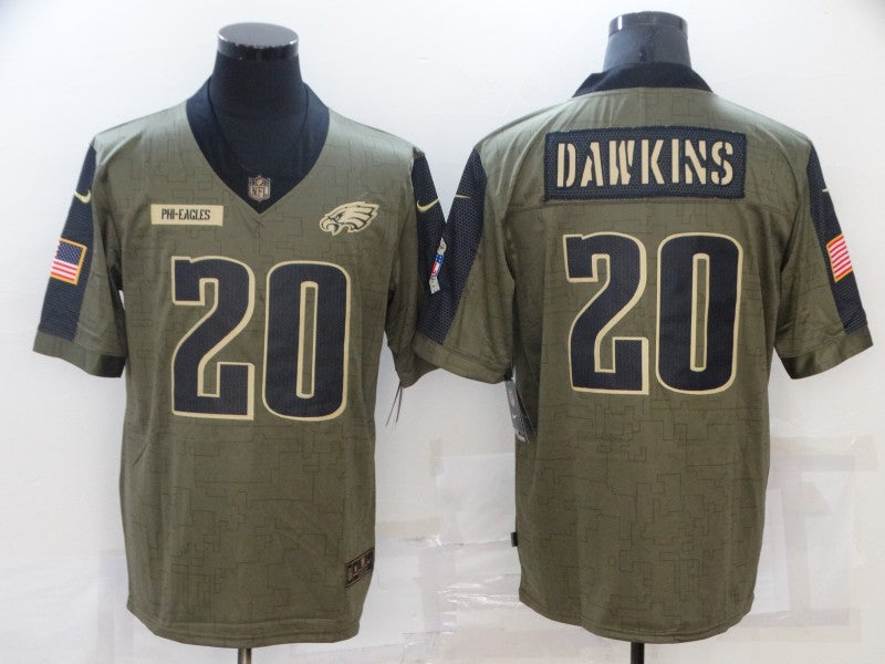 Men's Philadelphia Eagles Brian Dawkins Brown Team Game Jersey