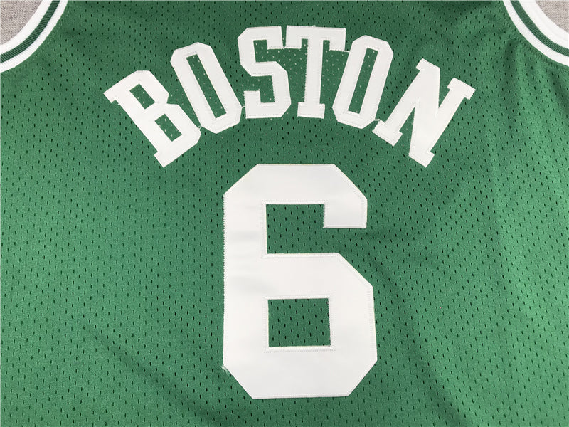 Men's Boston Celtics Bill Russell Kelly Green Hardwood Classics Authentic Jersey