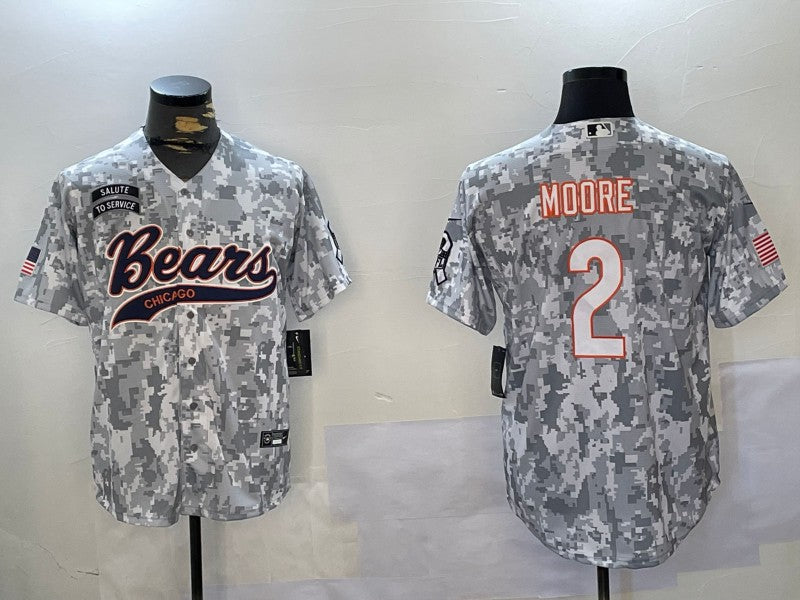 Men's Chicago Bears D.J. Moore Arctic Camo 2024 Salute to Service Player Jersey