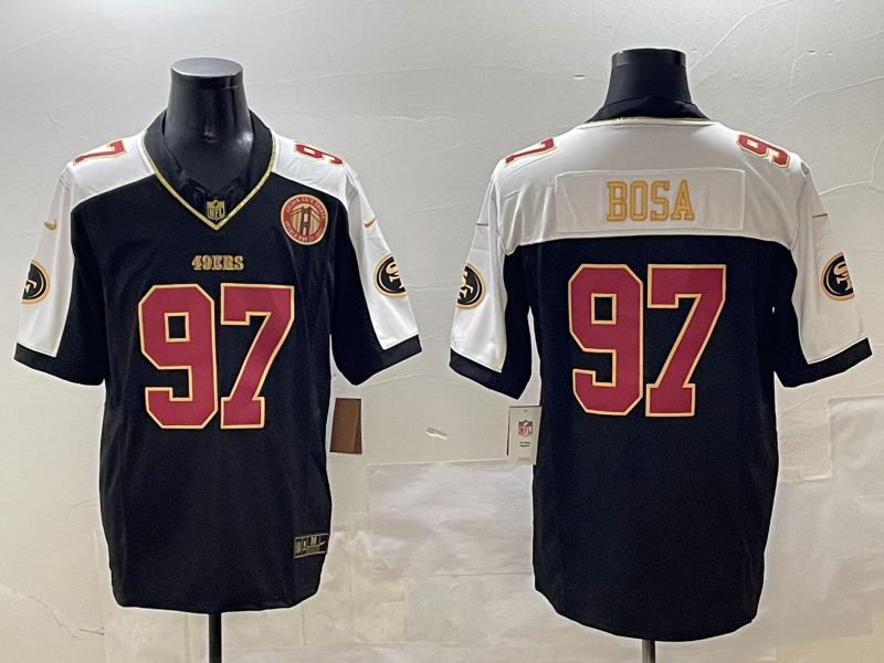 Men's San Francisco 49ers Nick Bosa Black Team Player Game Jersey