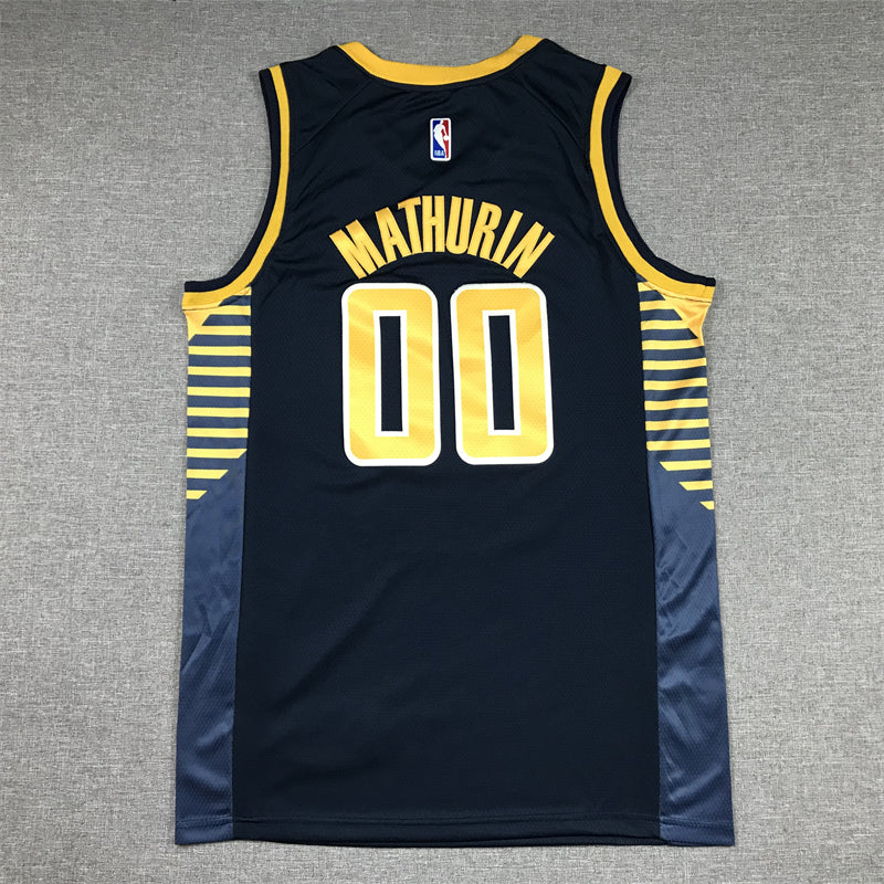 Men's Indiana Pacers Bennedict Mathurin Navy Fast Break Replica Jersey - Icon Edition