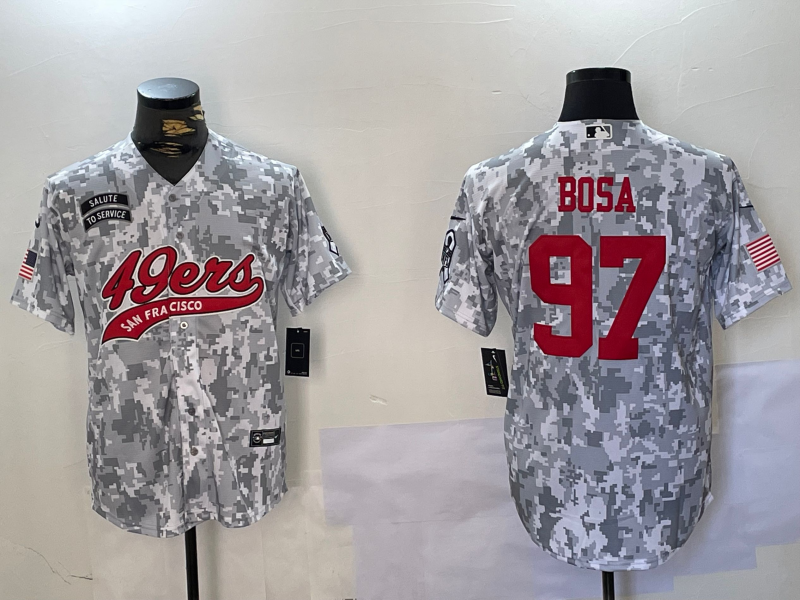 Men's San Francisco 49ers Nick Bosa Arctic Camo Salute to Service Limited Jersey