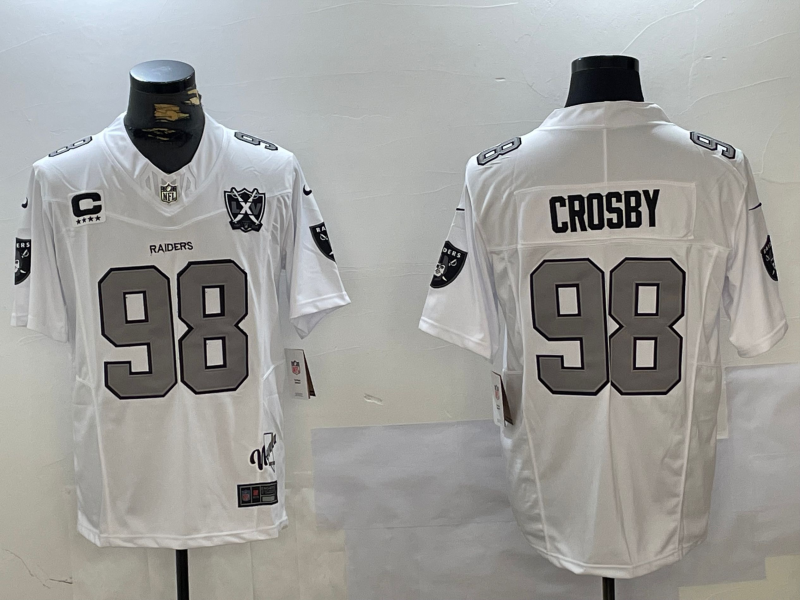 Men's Las Vegas Raiders Maxx Crosby White Player Game Jersey