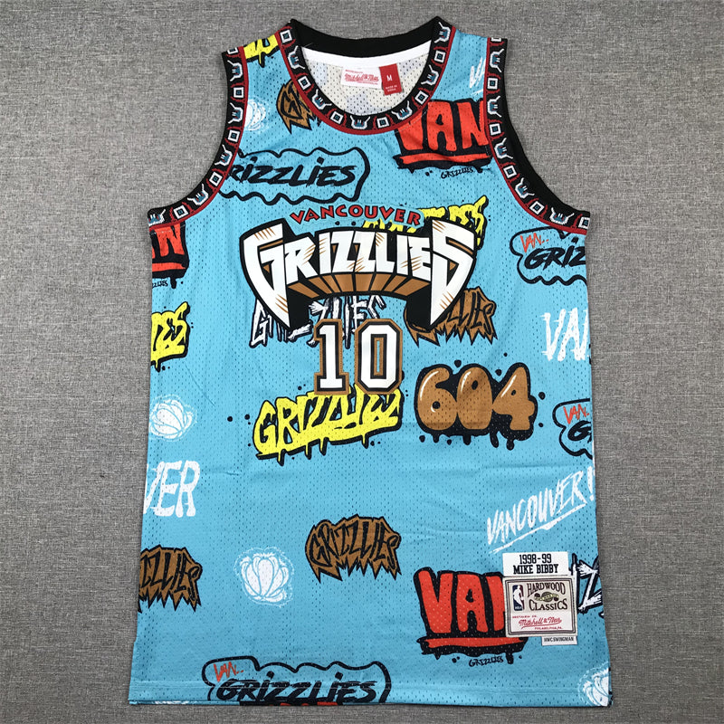 Men's Memphis Grizzlies Mike Bibby Blue Swingman Player Jersey - Graffiti Edition