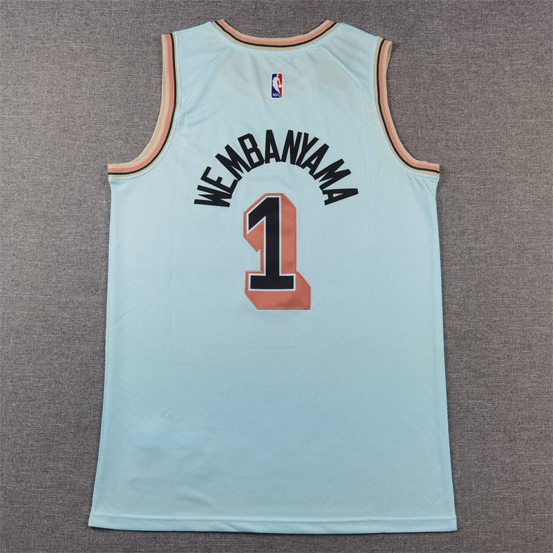 Men's San Antonio Spurs Victor Wembanyama Light Blue 2024/25 Swingman Player Jersey - City Edition