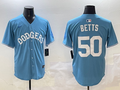 Men's Los Angeles Dodgers Mookie Betts Light Blue Limited Player Jersey