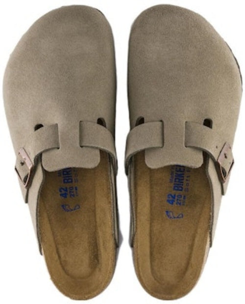 Birkenstock Boston 560771 Soft Footbed Mules Taupe Fashion Slippers