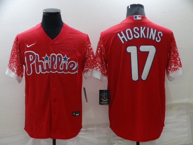 Men's Philadelphia Phillies Rhys Hoskins Red Replica Player Jersey