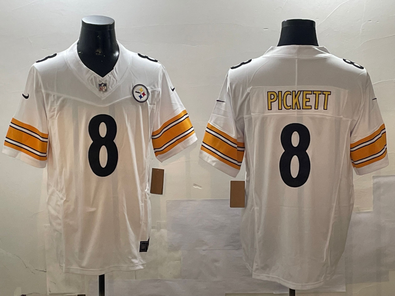 Men's Pittsburgh Steelers Kenny Pickett White Game Jersey