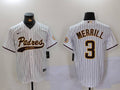 Men's San Diego Padres Jackson Merrill White Alternate Replica Player Jersey