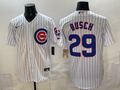 Men's Chicago Cubs Michael Busch White Home Replica Jersey