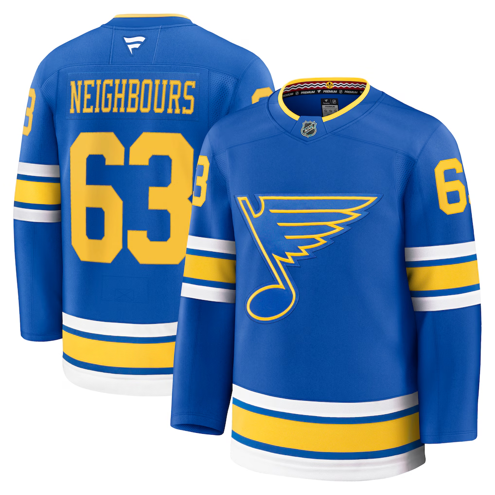 Men's St. Louis Blues Jake Neighbours Fanatics Blue Home Premium Jersey