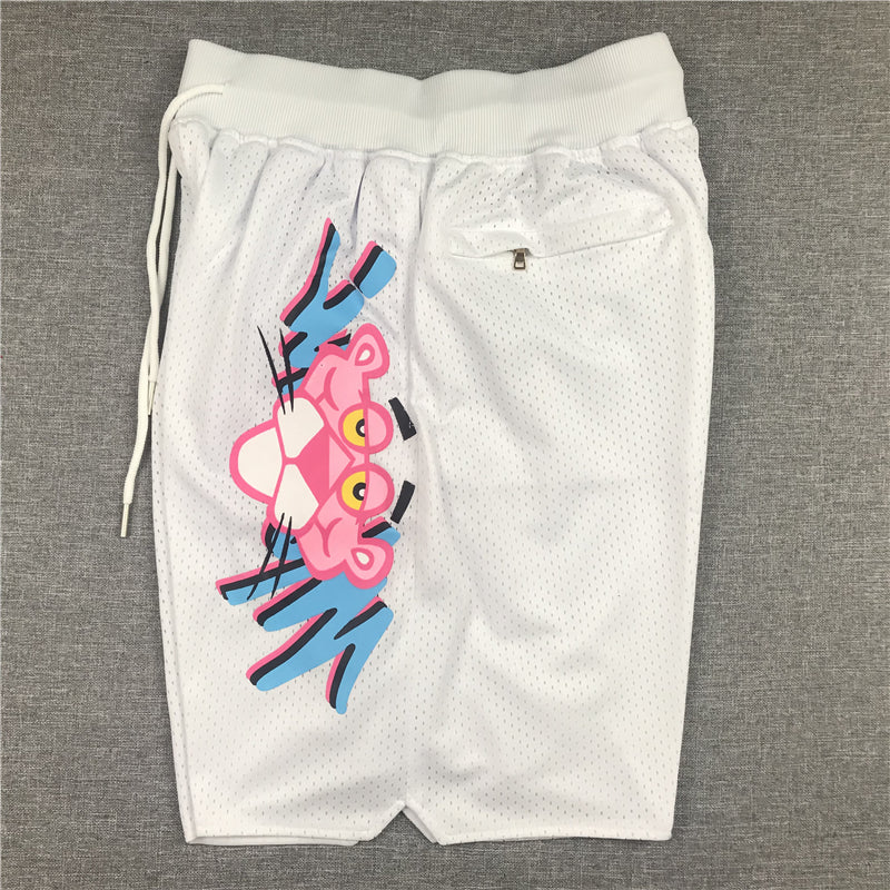 Men's Miami Heat Pink Panther White Basketball Shorts