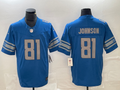 Men's Detroit Lions Calvin Johnson Blue Player Game Jersey