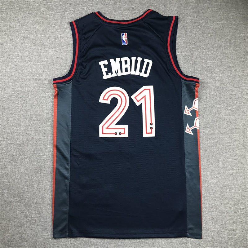 Men's Philadelphia 76ers Joel Embiid Navy 2023/24 Swingman Jersey - City Edition